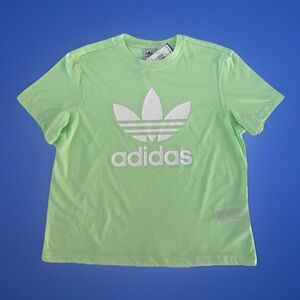 Adidas Green Short Sleeve Tee with Trefoil Logo